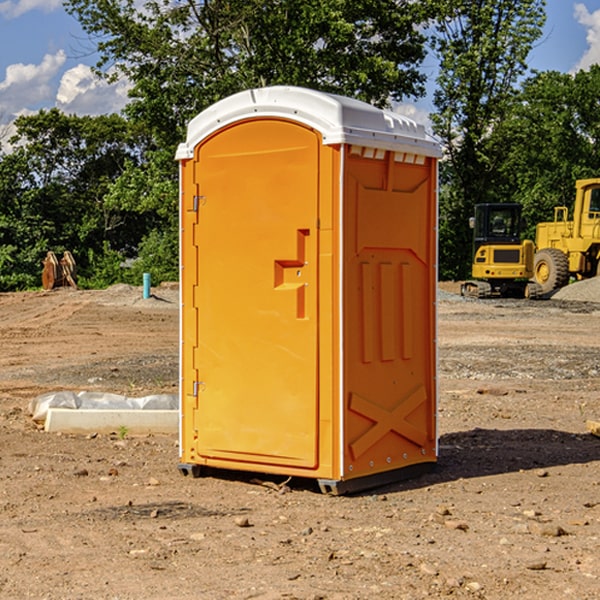 how often are the portable restrooms cleaned and serviced during a rental period in Hecker Illinois